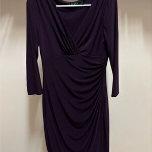 Ralph Lauren Deep Purple Long Sleeve Dress
